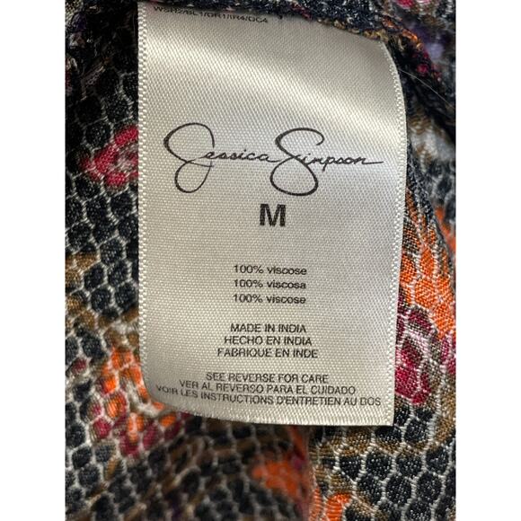 Jessica Simpson Blouse Size M Floral Print Long Sleeve V Neck Bruna - Picture 8 of 11